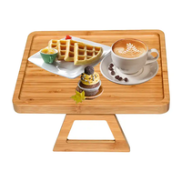 2026 Youlike Plateau d'accoudoir pliable en bambou, écologique, en bois brûlé rustique, table de canapé multifonction pour salon
