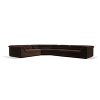 Braunes Samt-L-förmiges Modulsofa 4-teiliges Set, Modernes Ecksofa für Wohnzimmer, Zeitgenössisches Samtsofa für Zuhause und Hotel