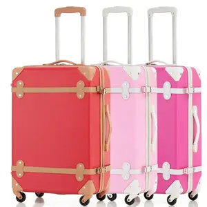 यूरोपीय और अमेरिकी शैली निविड़ अंधकार रेट्रो ट्राली सूटकेस सामान सूटकेस महिला मेकअप सामान