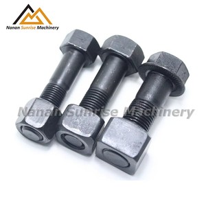 Boulons et écrous de chenilles d'excavatrice à tête plate en acier de grades 12.9 et 10.9, finition zinguée, fabriqués en Chine, prix compétitifs - Product Image 6
