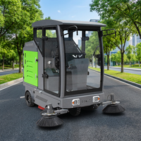 Balayeuse de voirie électrique autoportée, aspirateur de sol haute puissance, conception à double bac à poussière, alimentée par batterie à énergie nouvelle