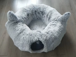 All-in-One Donut Bed for <strong>Hamsters</strong>/Cats/Dogs - Plush Warm Tunnel with <strong>Hanging</strong> Toys, Washable Indoor Pet House - Product Image 5