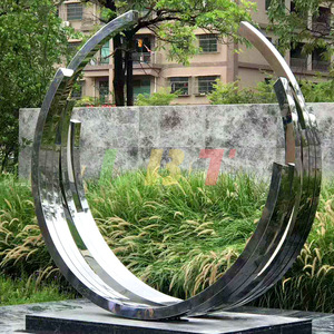 Libit Mirror Stainless Steel Circular Sculpture Outdoor Garden Hotel Decor Floor Mount Customized Abstract Geometric Art - Product Image 2