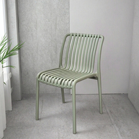Chaises de salle à manger en plastique PP de conception moderne et luxueuse, empilables pour l'intérieur et l'extérieur