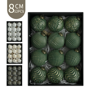 Juego de 12 Adornos Navideños Modernos Hechos a Mano y Ecológicos de 8 cm, Decoraciones Colgantes en Caja, Adornos para Árboles, Decoración Navideña para el Hogar - Product Image 3