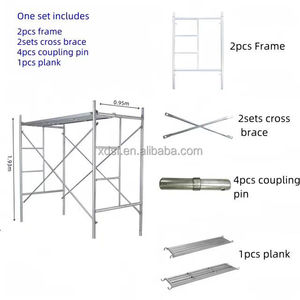 Système d'échafaudage mobile pliable galvanisé portable, plateformes de travail de construction avec cadre, système d'échafaudage au design moderne - Product Image 2