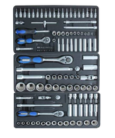ELEHAND Chariot à outils professionnel en acier au carbone de qualité industrielle pour réparation automobile, 7 niveaux, robuste, 221 pièces, sur roulettes