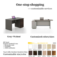 Bureau de direction en MDF au design moderne, personnalisable OEM, bureau informatique commercial convertible, extensible et modulaire, à profil bas