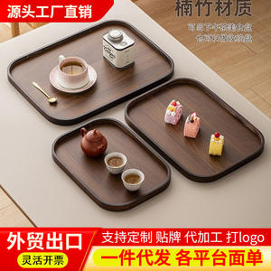 Bandeja octogonal de lujo color castaño con asa para utensilios de café, tazas de té, platos y tazas de café. - Product Image 6