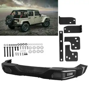 10th Anniversary Edition Style Black Texture Alloy Offroad Rear Bumper for 2007-2018 Jeep Mopar Wrangler JK Rubicon