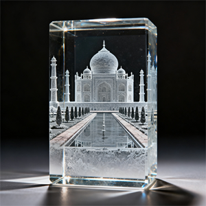 HBL персонализированный индивидуальный дизайн религиозный 2D/3D лазерная гравировка Тадж Махал Пустые Хрустальные кубики для подарков, сувенир для праздника - Product Image 6