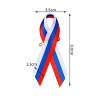 MSD Ruban de Sensibilisation Personnalisée Amour Paix Vente en Gros Impression de Ruban Drapeau Russe Épingle de Ruban avec Épingle de Sûreté