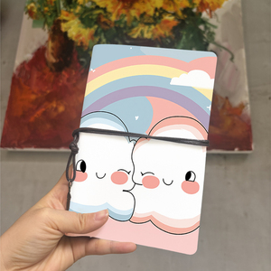 Papel grueso A6 Diario Día de San Valentín Regalo corporativo para socios comerciales Platónico con nubes Arco Iris Corazones Cielo lindo - Product Image 1