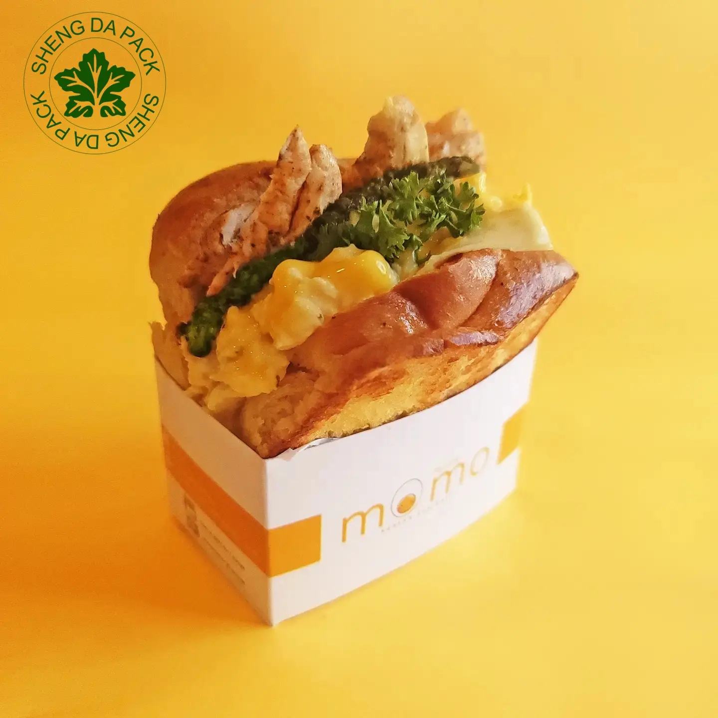 Hot Sale Custom Printed Takeaway zum Mitnehmen Käse Eggdrop Papier Sandwich Box Korean Egg Drop Sandwich Papier verpackung