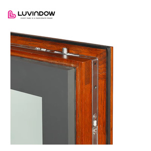 Fenêtres à guillotine en <span class=keywords><strong>bois</strong></span> de chêne rouge Luvindow de marque supérieure Fenêtres modernes à impact d'ouragan - Product Image 6