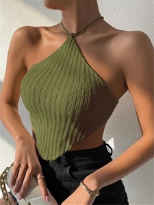 Colete de Tricô Coreano de Outono com Decote de Amarrar e Detalhe Envolvente no Peito - Product Image 5