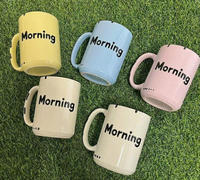 Tasse en céramique de couleur unie à sublimation vierge personnalisée Tasse à café en céramique de bureau vintage Tasse en porcelaine imitation émail