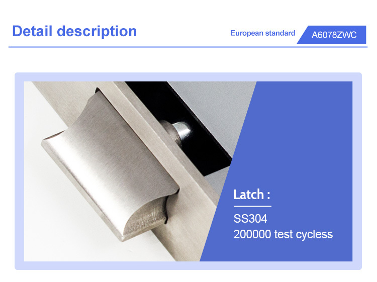 A6078WC Fire-Rated Bathroom Mortise Lock with Key Durable Anti-Theft CE Certified SS Black Antique Finish · image 4
