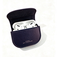 Étui pour écouteurs en cuir PU imprimé, étui portable à rabat pour écouteurs sans fil avec porte-clés, motif personnalisé, vente en gros