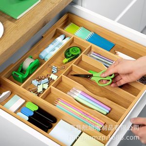 Bamboo <b>Kitchen</b> Knife Organizer Compartmentalized Drawer Style Tableware <b>Storage</b> <b>Box</b> Space Saving <b>Kitchen</b> <b>Storage</b> - Product Image 2