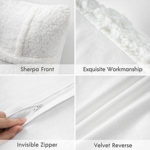Housses de <span class=keywords><strong>coussin</strong></span> moelleuses en fausse <span class=keywords><strong>fourrure</strong></span> de haute qualité Sherpa <span class=keywords><strong>blanc</strong></span> jeter taie d'oreiller décorative - Product Image 3