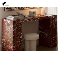 Tostone 2025 Style français élégant nouveau Rosso Levanto Table Console en marbre naturel pour entrée salon maison Villa décoration