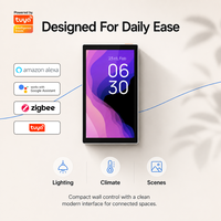 Interrupteur intelligent Zigbee WiFi Android Matter avec écran tactile 5 pouces, 2 prises, contrôle vocal et par application, pour maison et hôtel