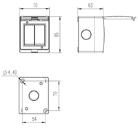 Interruptor de 1 Canal con Protección IP55/IP66, Enchufe de Pared de Plástico para Exteriores, 250V 13A, Resistente a la Intemperie, Autotransferencia de Corriente, Puertos USB, Uso Residencial