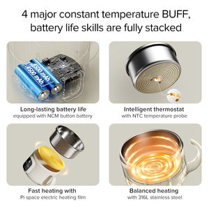 Ciotola di isolamento intelligente per bambini portatile <span class=keywords><strong>in</strong></span> acciaio inossidabile per alimenti per bambini per alimentazione termostatica ciotola per bambini con ricarica rapida - Product Image 3