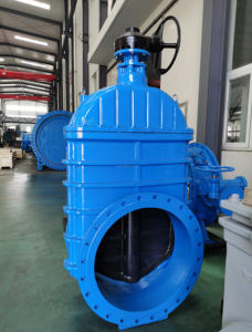 Запорный клапан DN800 PN16 Электрический привод F4 стандартный ковкий чугун - Product Image 3