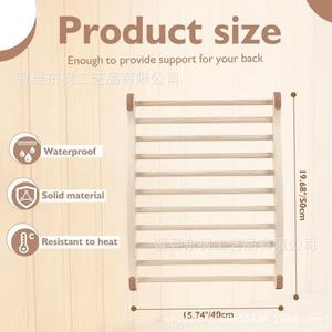 Cojín de respaldo de madera para sauna, marco de madera maciza con curva en forma de S y almohadillas antideslizantes para accesorios de sauna - Product Image 3