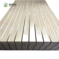 Plaque rainurée en MDF mélaminé étanche avec inserts en alliage d'aluminium, 15/18 mm, pour mur à lattes, usine Jiangsu
