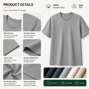 เสื้อยืดพรีเมียมผู้ชาย คอตตอน 100% เนื้อนุ่ม ระบายอากาศดี คอกลม คลาสสิค รับสกรีนโลโก้ ขายส่ง 12 สี สีเขียวเข้ม ไซส์ S-4XL - Product Image 4