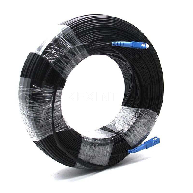 KEXINT FTTH Indoor G.657.A2/B3 Drop Fiber Optic Cable Black with LC/SC/ST/ FC Connector Optical Fiber Cable