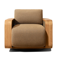 Chaise pivotante en teck de haute qualité, personnalisée, pour salon, patio, meubles de luxe en bois massif, utilisation en extérieur