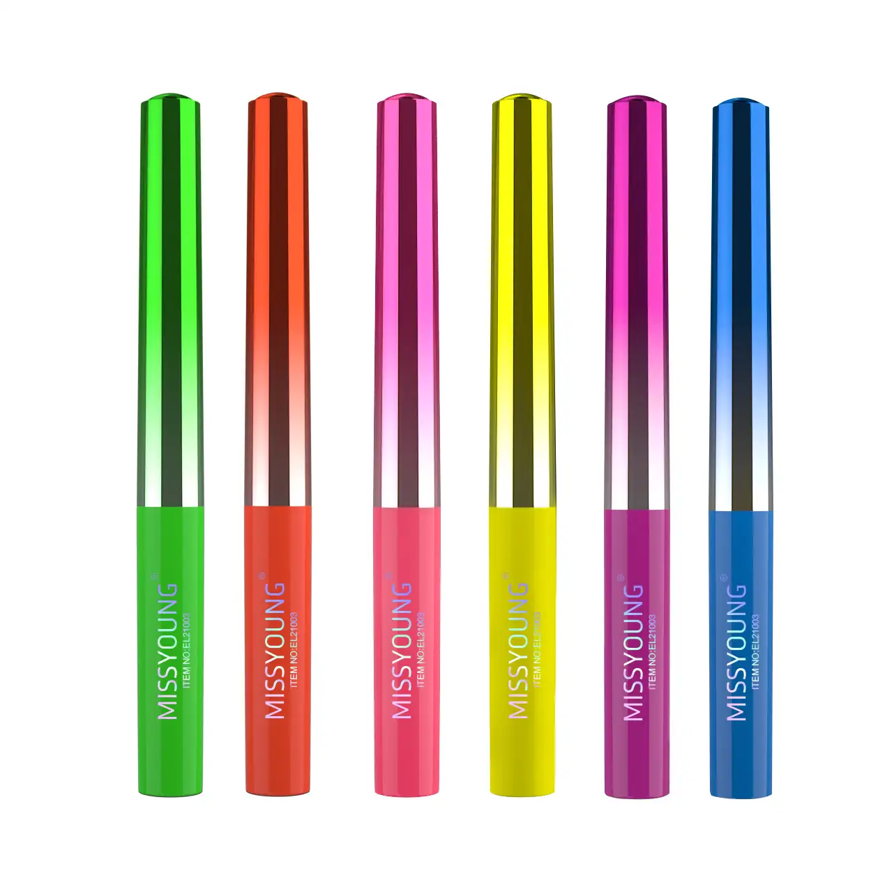 6 צבעים נוזלי אייליינר עמיד למים לאורך זמן נוזל צבעוני אייליינר עט, כתם הוכחת אייליינר צבע