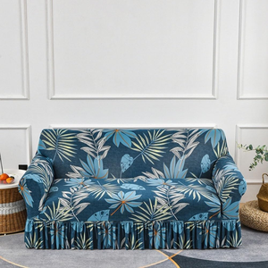 Funda de Sofá de Seda Láctea Moderna con Diseño Geométrico de Verano, Volantes, Elástica, Removible, Lavable, Antideslizante, Antiestática, para Lavadora - Product Image 3