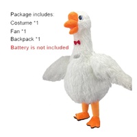 Costume de mascotte gonflable de cygne blanc Costume d'oie à fourrure adulte pour la scène de divertissement