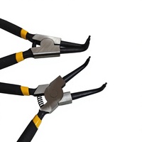 Pince à circlips améliorée 2 pièces pour nez de clé à circlips, outil de démontage de circlips intérieur/extérieur avec poignée antidérapante pour espaces étroits et trous profonds