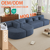 Canapé sectionnel en mousse 28D sans armature, personnalisé en usine, design moderne écologique, éponge compressée sous vide, pour hôpitaux, écoles, parcs