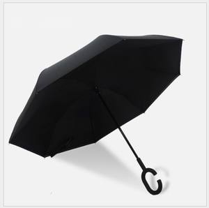 <span class=keywords><strong>Parapluie</strong></span> de voiture manuel grand avec double couche coupe-vent couleur assortie inversée femmes et hommes à long manche vêtements de pluie - Product Image 4