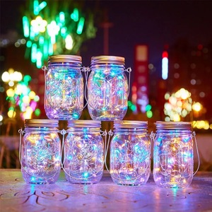 Lámpara solar transfronteriza estilo Mason, lámpara colgante decorativa para patio exterior, botella de vidrio creativa estilo Instagram para deseos - Product Image 3