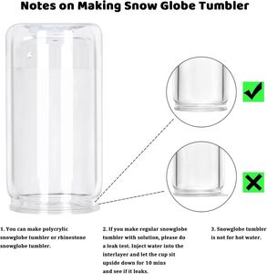 Custom16oz Plastic Snowglobe <strong>Tumbler</strong> Double Wall Pre Drilled Plastic <strong>Mason</strong> <strong>Jar</strong> Cups Can for Snowglobe Glitter DIY Gift - Product Image 4