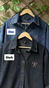 เสื้อยีนส์คุณภาพสูงสำหรับผู้หญิงเสื้อสำนักงานลำลองแขนยาวดีไซน์แฟชั่นล่าสุด - Product Image 3