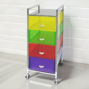 รถเข็นเก็บของเคลื่อนที่4ชั้นแบบมีสไตล์สำหรับการเรียนและสำนักงาน - Product Image 1