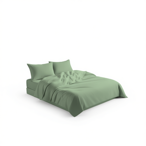 Juego de Sábanas de Algodón Verde, Tamaño Francés, Cobertura Total, Tela Suave y Transpirable - Product Image 3