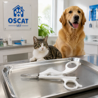 Pinzas Veterinarias OSCAT, Instrumento con Mango de Tijera Autoclavable para Procedimientos en Hospitales Veterinarios, Equipo Veterinario