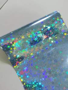 Bonedry <b>Blue</b> Polka Dot Gold Holographic PET Foil <b>Roll</b> 8cm x 120m for Fishing Lure Brand Decoration - Product Image 6