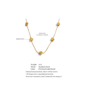 JINYOU 403 Collar de Acero Inoxidable con Diseño Exquisito de Rosa, Chapado en Oro de 16K, Cadena de Serpiente Fina, Joyería - Product Image 6