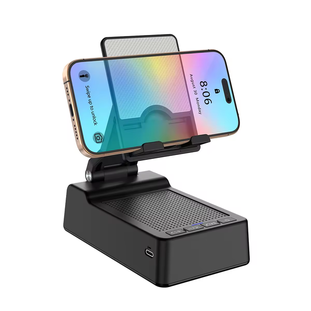 Cell Phone Stand,Cell Phone Holder&Wireless Blue Tooth Speaker& Anti-Slip Base HD Surround Sound Perfect for Home and Outdoors